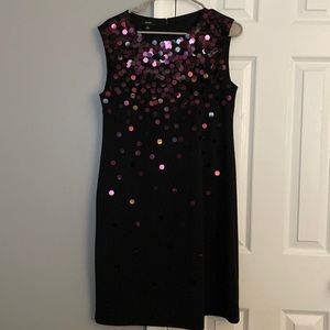 Alfani black & purple paillette sequin dress